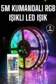 5 Metre Şerit Led RGB Işıklı Kumandalı Güç Adaptörü Her Ortama Uygun