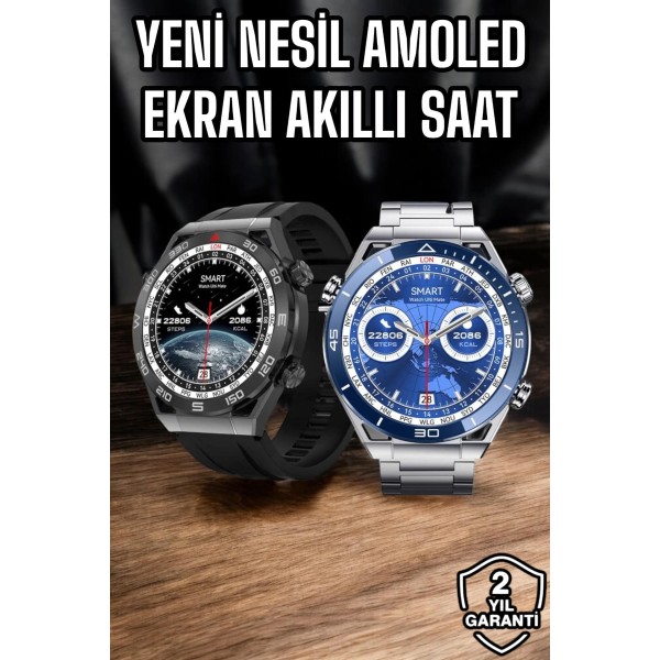Akıllı Saat Yeni Nesil 2024 Model Metal Kordonlu Bluetooth Bağlantılı