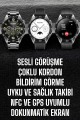 Akıllı Saat Titreşimli Pusula Nabız ve Tansiyon Ölçer NFC Uyumlu