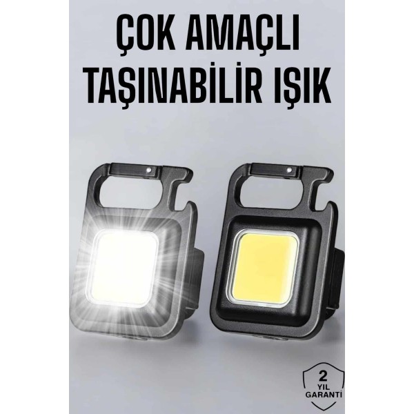Anahtarlık Çok Amaçlı Mıknatıslı Taşınabilir Işık Led Şarjlı