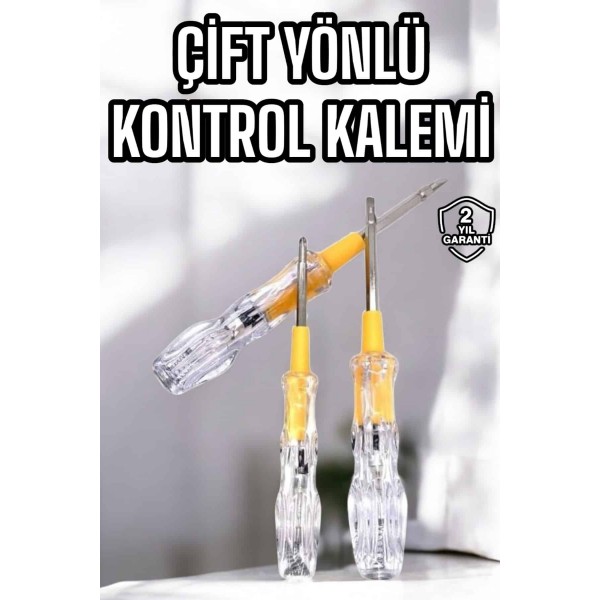 Çift Taraflı Elektrik Kontrol Kalemi Şeffaf Tornavida