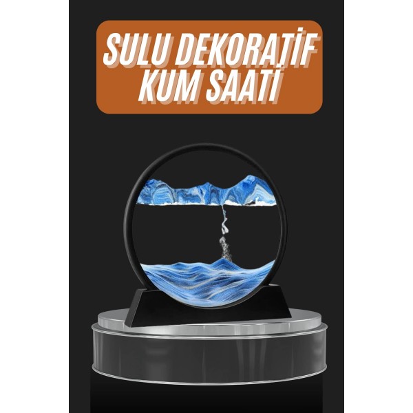 Dekoratif Sulu Kum Saati Ofis Masa Üstü Ev Yuvarlak Kum Saati