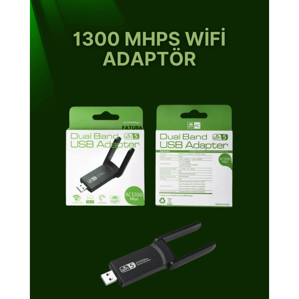 USB 3.0 Wireless Adaptör – 2.4GHz & 5GHz Destekli