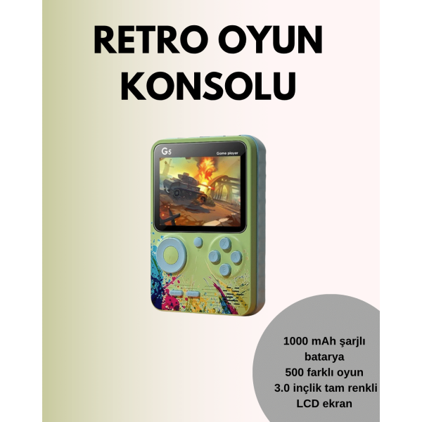 TV Bağlantılı 500 Oyunlu Mini Gameboy Konsol