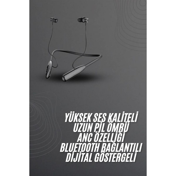 100 Saat Bluetooth Kulaklık Dijital Göstergeli ANC Özelliği Kablolu