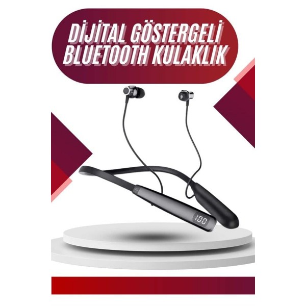 100 Saat Bluetooth Kulaklık Dijital Göstergeli ANC Özelliği Kablolu