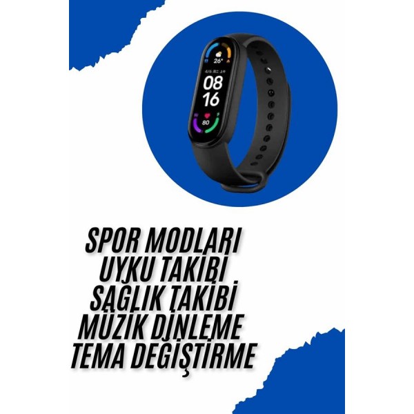 Akıllı Uyumlu Bileklik M6 Adımsayar Spor Modları Çağrı Görme Türkçe Menü