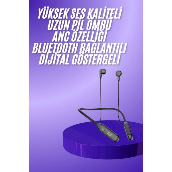 Boyun Bantlı Kablolu Yüksek Ses Kaliteli Bluetooth Kulaklık Uzun Pil Ömrü