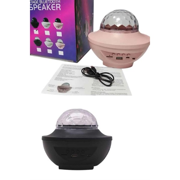 Dönen Işıklı Disko Topu Projektör Müzik Çalarlı Disco Speaker