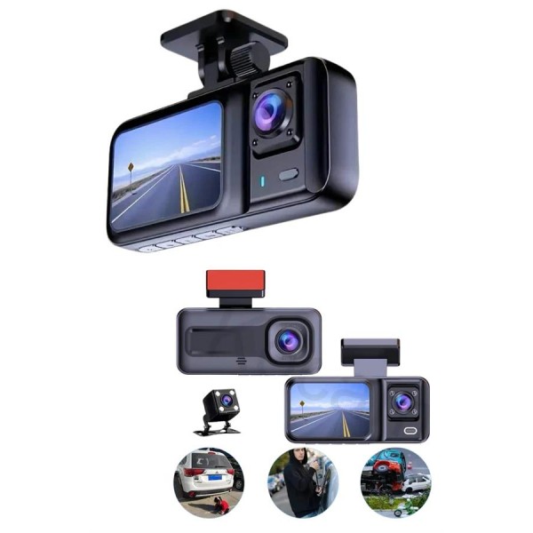 Ekranlı Sürüş Kaydedici DVR Ön ve Arka Kameralı Full HD Çözünürlüklü