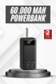 Hızlı Şarj 4 Çıkışlı Powerbank 60.000 Mah Taşınabilir Dijital Göstergeli
