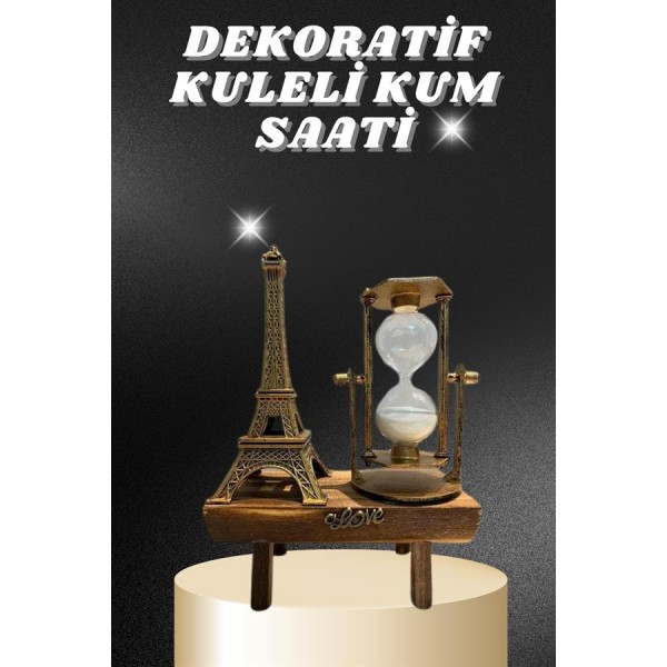 Masa Biblosu Dekoratif Süs Kum Saati Eyfel Kulesi Hediyelik Kum Saati