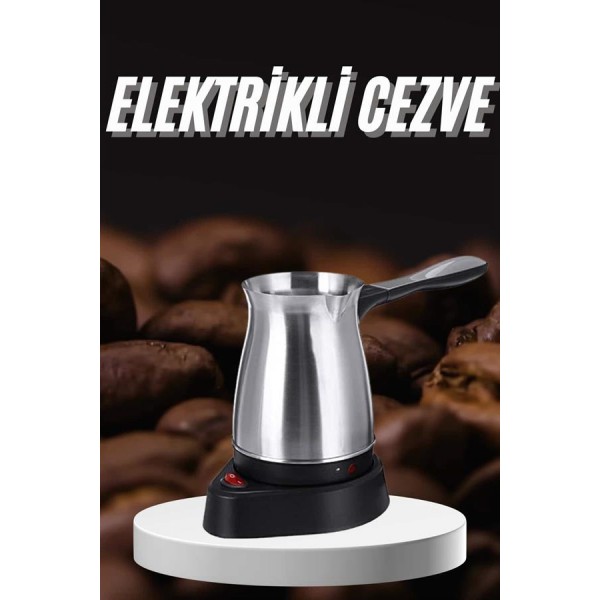 Paslanmaz Çelik Türk Kahvesi Makinesi 6 Fincan Kpasiteli Elektrikli Cezve