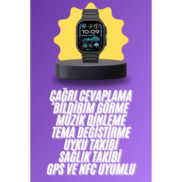 Ultra 3 Kordonlu Amoled Ekran Akıllı Saat Çok Fonksiyonlu Uyku ve Sağlık Takibi