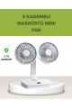 Çift Kafalı Masaüstü ve Duvar Tipi Sessiz USB Şarjlı Fan