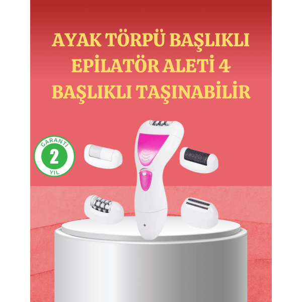 4 Başlıklı Kablosuz Şarjlı Epilasyon Cihazı