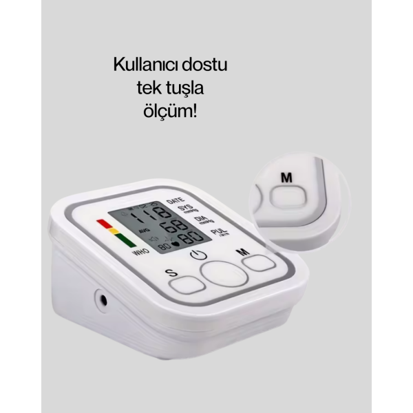 2 Kullanıcı Hafızalı USB Uyumlu Tansiyon Ölçer