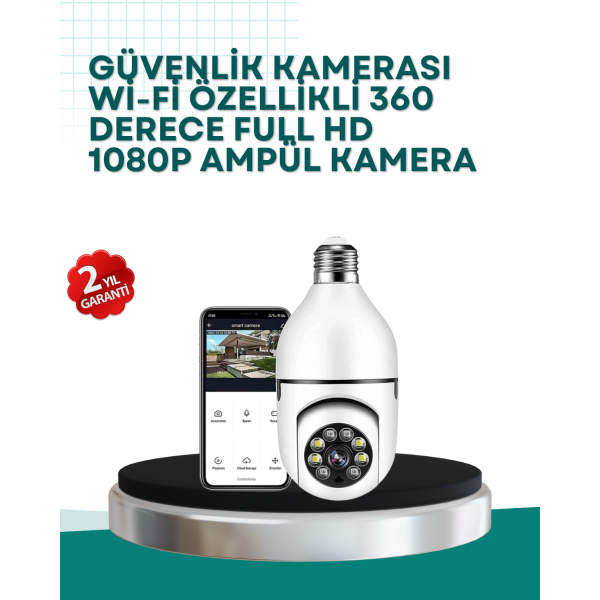 360° Panoramik Görüntüleme Sunan Ampul Tipi Güvenlik Kamerası