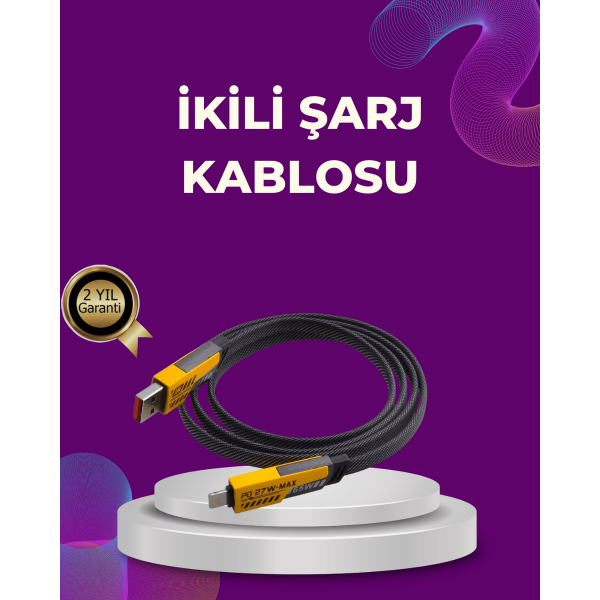 Dayanıklı 4’ü 1 Arada Çok Fonksiyonlu Hızlı Şarj Veri Kablosu