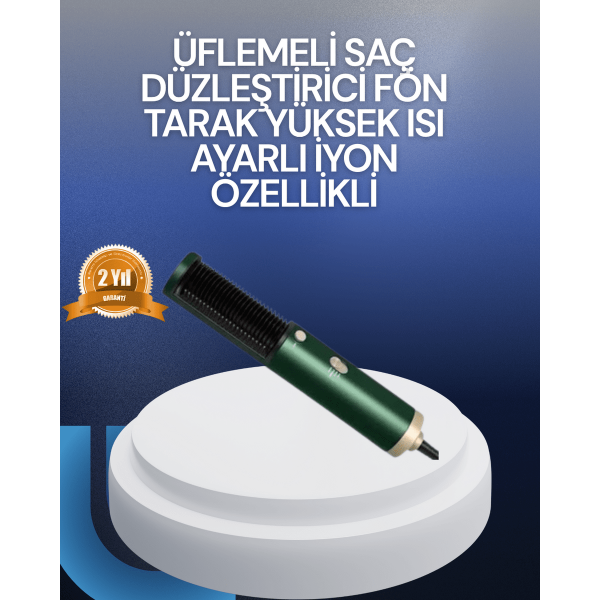 Saç Kurutma, Düzleştirici ve Tarak Tek Cihazda – 3 Kademeli Isı Ayarı