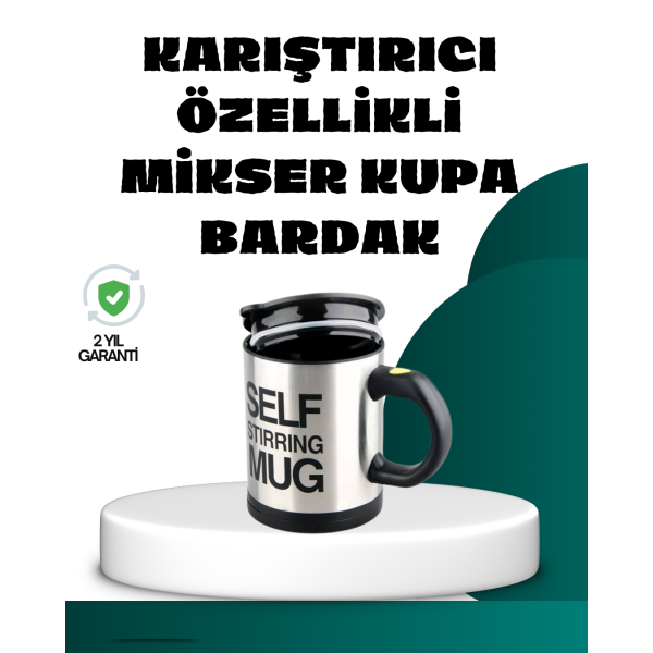 Otomatik Karıştırmalı Termos Kupa | Ergonomik Tasarım