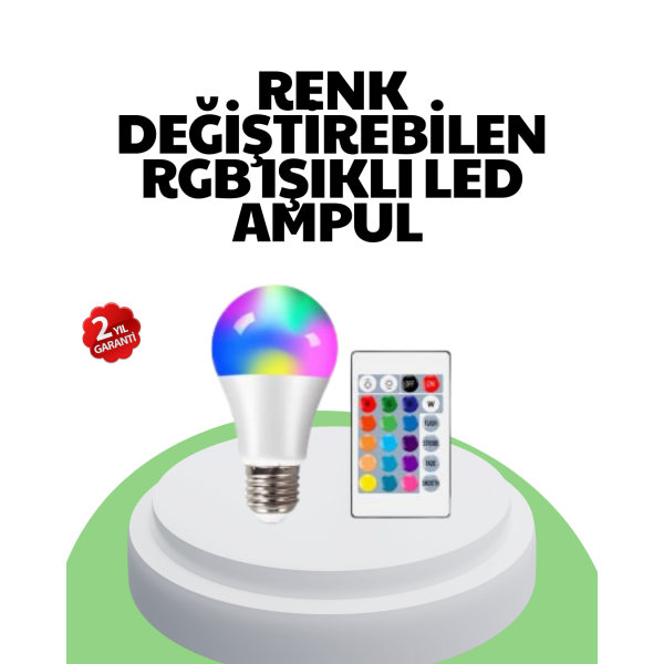2025 RGB LED Ampul Uzaktan Kumandalı Renkli Işık A Kalite