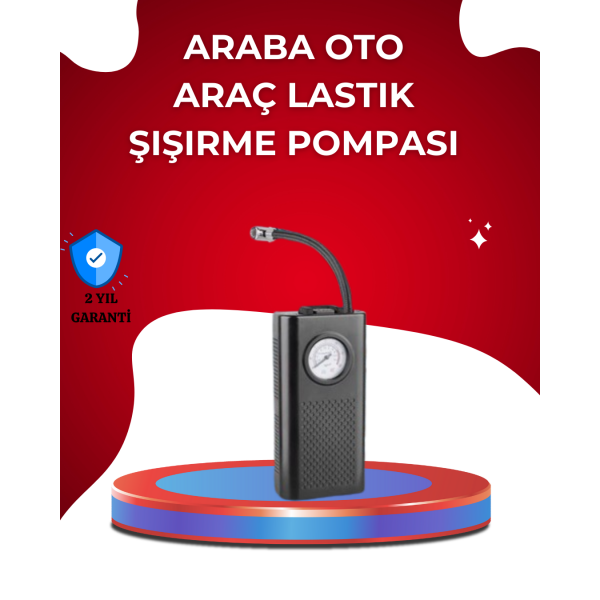 USB Şarjlı Kompakt Elektrikli Hava Kompresörü 3000 mAh