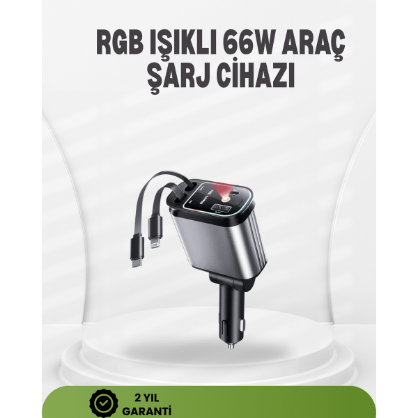 Ford, Opel, Volvo, Skoda Araçlar için 66W Çoklu Hızlı Şarj Cihazı
