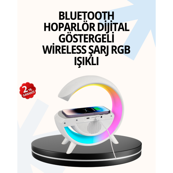 15W Hızlı Şarj Destekli LED Atmosfer Işığı ve Alarm Fonksiyonlu Lamba