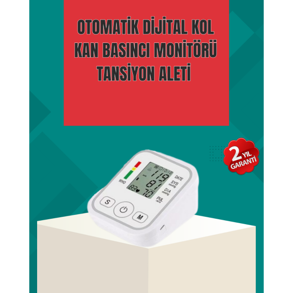 Kol Tipi LCD Ekranlı Elektronik Tansiyon Monitörü