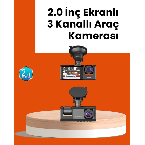 Full HD Araç Kamerası Çift Yönlü Kayıt ve Darbe Sensörü