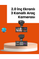 Full HD Araç Kamerası Çift Yönlü Kayıt ve Darbe Sensörü
