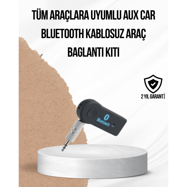 Araç İçi Bluetooth AUX Adaptörü ve Telefon Görüşme Cihazı