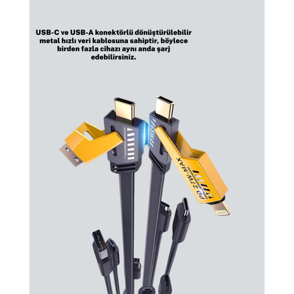 Akıllı Telefon Tablet Laptop Uyumlu 65W Güçlü Veri Kablosu