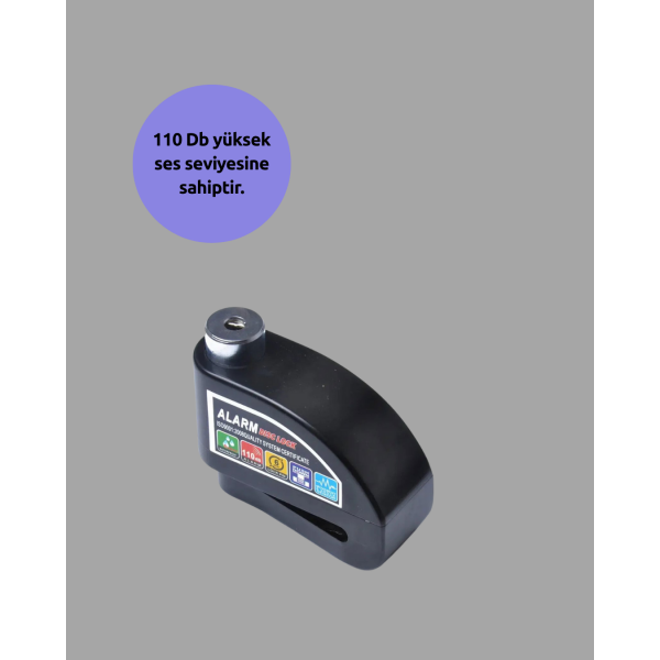 Güvenlik Sensörlü Alarmlı Disk Kilidi Motosiklet ve Bisiklet İçin