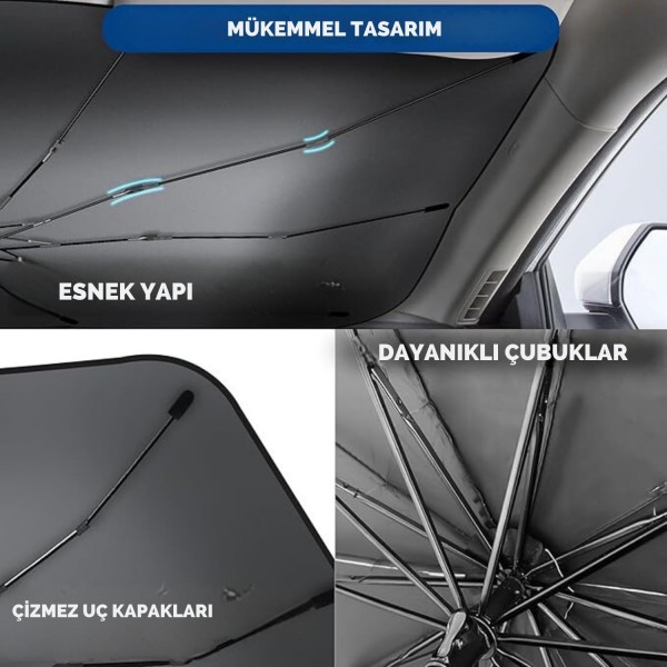 Honda City, Opel Astra, Peugeot 308, Citroen C4, Fiat Linea Uyumlu Oto Şemsiye