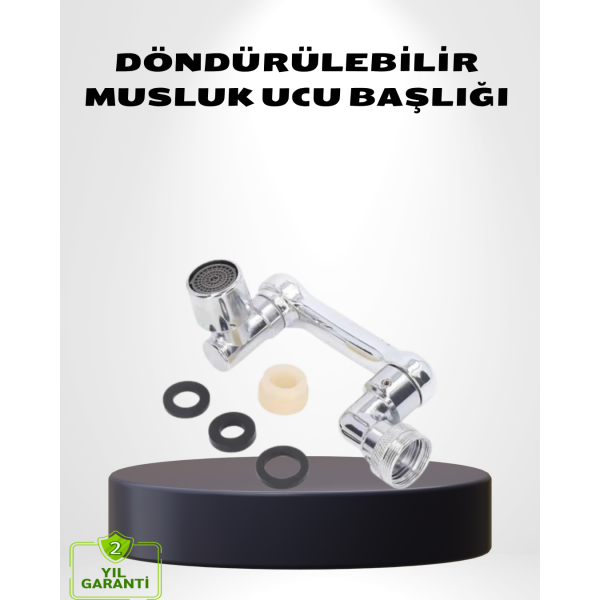 1080° Dönebilen Musluk Ucu – Su Tasarruflu, Esnek ve 360° Çift Eksenli Başlık