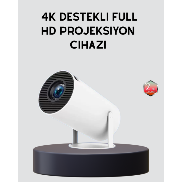 Ev Sineması Projeksiyon Cihazı – 160 ANSI Lümen, 4K Uyumlu ve Kablosuz Görüntü Aktarımı