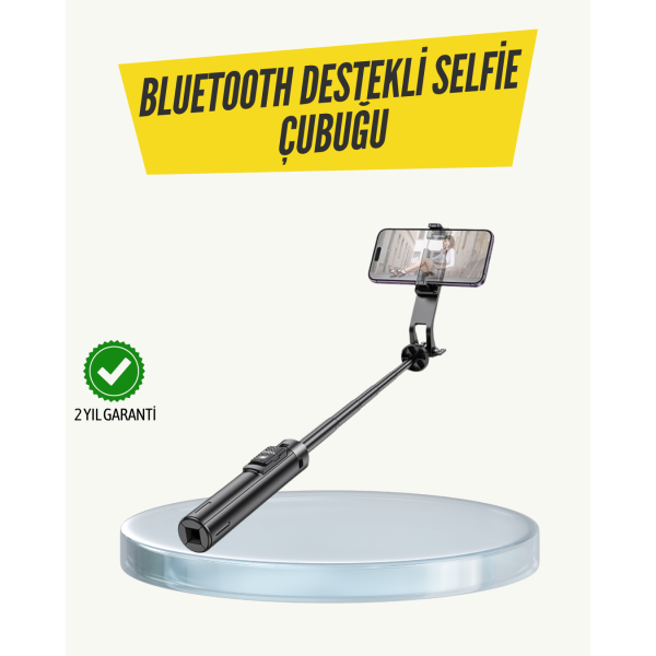 Bluetooth Selfie Çubuğu – Katlanabilir, Uzaktan Kumandalı