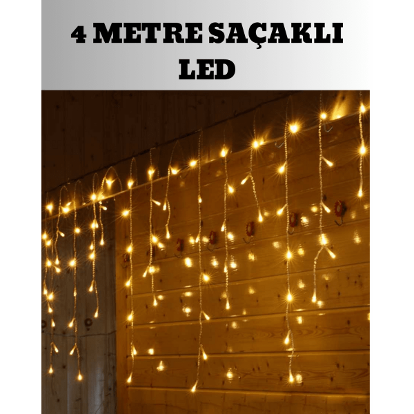 4 Metre Şelale Led Işık Perdesi Dekoratif