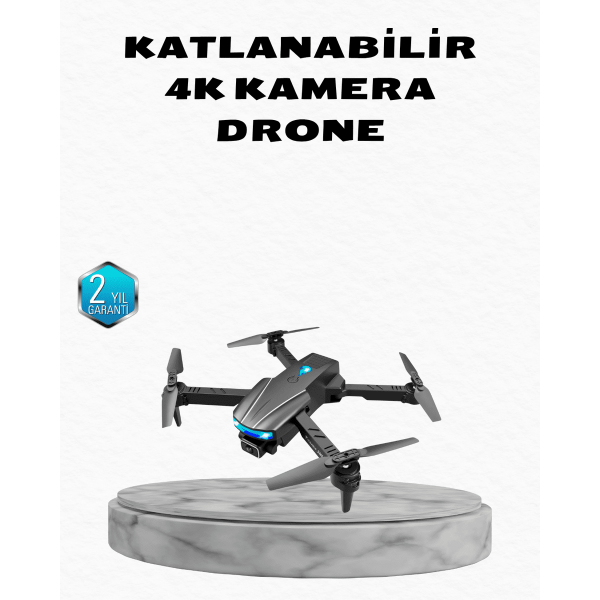 4K Kamera Özellikli Katlanabilir Drone Wi-Fi ve Yükseklik Sabitlemeli