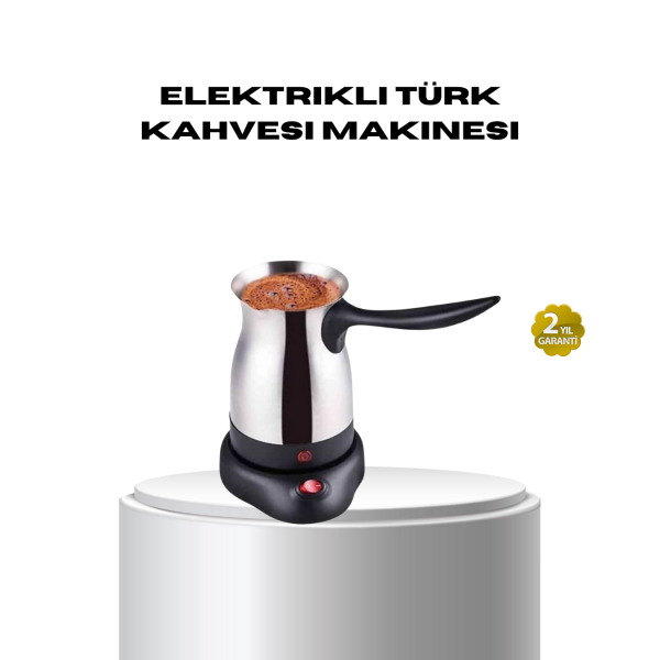 Paslanmaz Çelik Elektrikli Cezve 800W 6 Fincan Kapasiteli