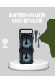 Bluetooth Bağlantılı LED Işıklı Taşınabilir Hoparlör – 1200 mAh Şarjlı, FM Radyolu