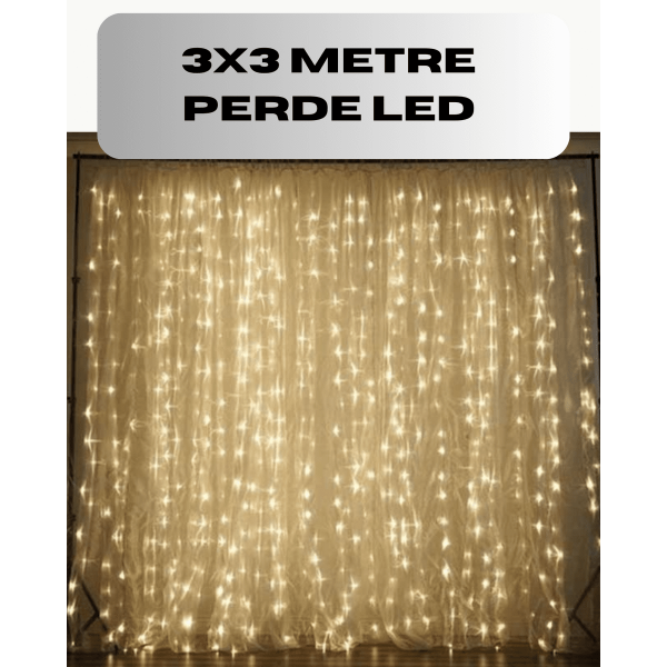 3x3 Perde LED Işık Şelale Model Özel Gün Dekoratif Aydınlatma
