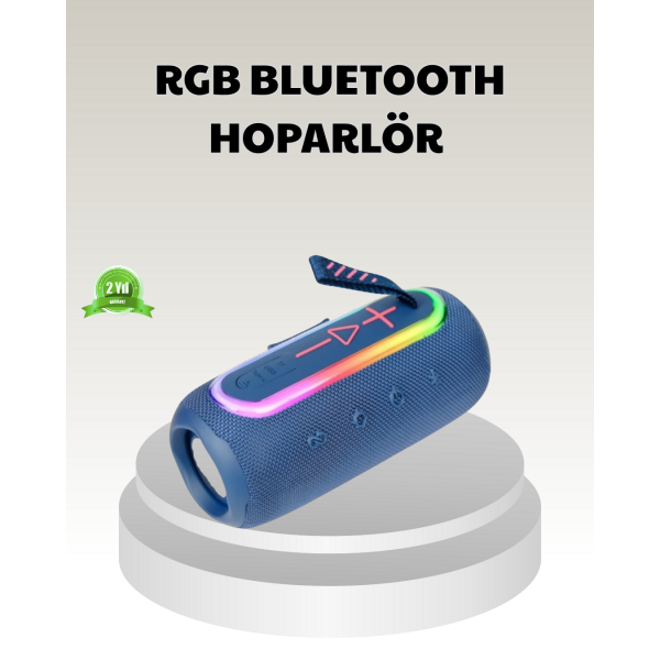 Mavi Taşınabilir Bluetooth Hoparlör Kompakt Tasarım ve Güçlü Ses