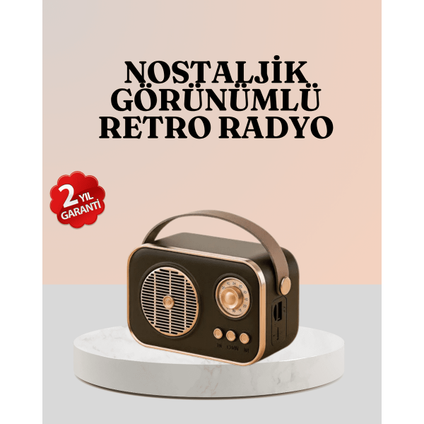 Bluetooth’lu Retro Radyo – FM Destekli Nostaljik Hoparlör