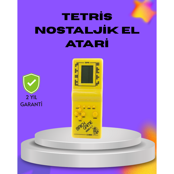 Klasik Tetris Oyunu El Konsolu – Taşınabilir Pil ile Çalışan Retro El Aterisi