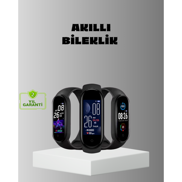 Akıllı Bileklik Adım Sayarlı Kalori Takipli Bildirim Uyumlu IP67