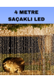 4 Metre Icicle Şelale Led Perde Işık Sarı Aydınlatma