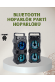 1200 mAh Şarjlı LED Işıklı Bluetooth Hoparlör – FM Radyolu, Hafıza Kart Destekli